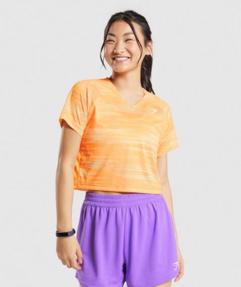 Women's Gymshark Sport Midi T-Shirts Orange | NZ 1QISAN